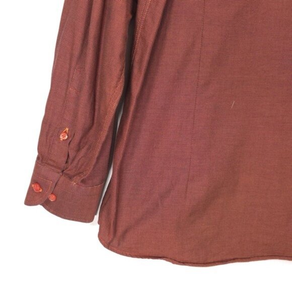 St. Croix Men's Shirt ITALY🇮🇹MADE Bronze Mini Check LARGE Cotton - Picture 9 of 9